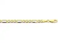 Bevilles Jewellery 9ct Yellow Gold Silver Infused Flat Figaro Necklace 55cm offer