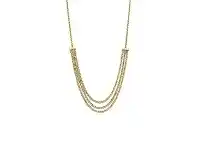 Bevilles Jewellery 9ct Yellow Gold Silver Infused Triple Strand Necklace offer