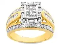 Bevilles Jewellery 9ct Yellow Gold Diamond Ring offer