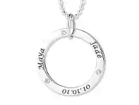 Bevilles Jewellery Personalised Diamond Set Large Circle Necklace offer