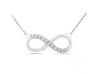 Bevilles Jewellery 9ct White Gold Diamond Set Infinity Necklace offer