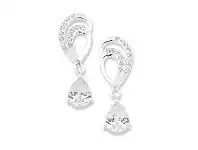 Bevilles Jewellery Sterling Silver Cubic Zirconia Teardrop Earrings offer