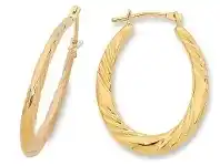 Bevilles Jewellery 9ct Yellow Gold Silver Filled Hoop Earrings-15mm offer