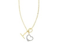 Bevilles Jewellery 9ct Yellow Gold Silver Filled Heart Necklace offer