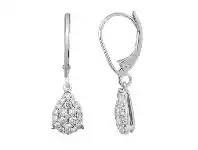 9ct White Gold 0.50ct of Diamonds Pear Shape Earrings