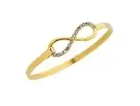 Bevilles Jewellery Stainless Steel and Crystal Infinity Bangle offer