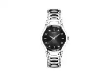 Bulova Ladies Diamond Black Dial Watch Model- 96P146