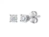 Bevilles Jewellery 9ct White Gold 0.10ct Diamond Stud Earrings offer