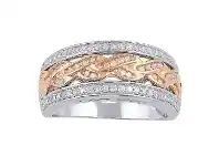 Bevilles Jewellery 9ct White & Rose Gold 1/4ct Diamond Ring offer