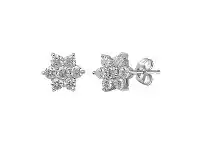 Bevilles Jewellery Star Stud Earrings with 1/4ct of Diamonds in 9ct White Gold offer
