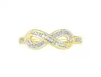 Bevilles Jewellery 9ct Yellow Gold Diamond Infinity Ring offer