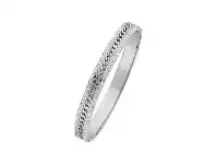 Bevilles Jewellery Stainless Steel Crystal Bangle with Curb Detailing offer