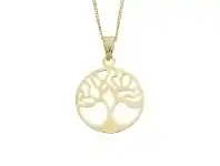 Bevilles Jewellery 9ct Yellow Gold Silver Infused Tree Of Life Necklace 45cm offer