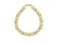 Bevilles Jewellery 9ct Yellow Gold Silver Filled Ball Bracelet Length offer