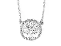 Bevilles Jewellery Sterling Silver Cubic Zirconia Tree of Life Necklace offer