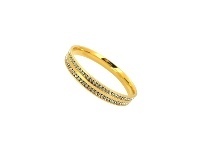Bevilles Jewellery Yellow Stainless Steel Crystal Channel Bangle offer