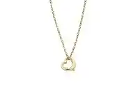 Bevilles Jewellery 9ct Yellow Gold Silver Infused Open Heart Necklace offer