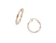 Bevilles Jewellery 9ct Rose Gold Silver Infused Two Tone Twist Earrings offer
