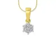 Bevilles Jewellery 9ct Yellow Gold Diamond Set Pendant Necklace offer
