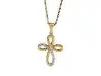 Bevilles Jewellery Stainless Steel Long Ribbon Cross Necklace offer