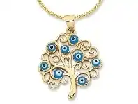 Bevilles Jewellery 9ct Yellow Gold Evil Eye Tree of Life Necklace offer