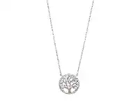 Bevilles Jewellery Tree of Life Cubic Zirconia Necklace in Sterling Silver offer