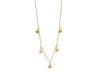 Bevilles Jewellery Children's Starfish & Shells Necklace in 9ct Yellow Gold Silver Infused offer