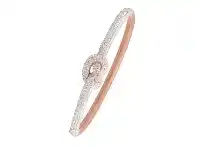 Bevilles Jewellery Rose Stainless Steel Crystal Knot Bangle offer