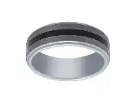 Bevilles Jewellery Stanton Made for Men Tungsten Black Enamel Centre Ring 8mm offer