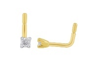 Bevilles Jewellery Diamond Set Nose Ring Pin in 9ct Yellow Gold offer