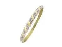 Bevilles Jewellery Yellow Stainless Steel Pave Crystal Twirl Bangle offer