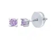 Children's Purple Cubic Zirconia Stud Earrings