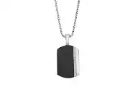 Bevilles Jewellery Stainless Steel White And Black Dog Tag Necklace offer