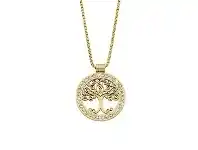 Bevilles Jewellery Yellow Stainless Steel Tree Of Life Crystal Necklace offer