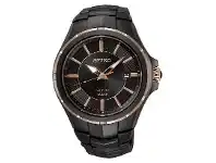 Bevilles Jewellery Seiko Coutura Men's Solar Black & Rose Gold Watch SNE516P offer