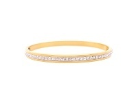 Bevilles Jewellery Crystal Pave Bangle in Yellow Stainless Steel offer