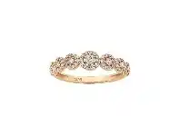 Bevilles Jewellery 9ct Rose Gold Cubic Zirconia Multi Halo Stackable Ring offer