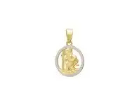 Bevilles Jewellery St Christopher Medal Pendant in 9ct Yellow Gold Two Tone offer