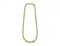 Bevilles Jewellery Yellow Stainless Steel Crystal Mesh Necklace offer