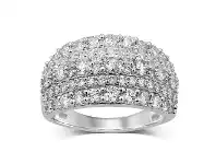 5 Row Ring with 1.95ct of Diamonds in 14ct white gold.