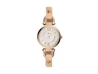 Bevilles Jewellery Fossil Ladies Georgia Mini Rose Gold Dial Cream Leather Band ES3745 offer