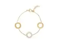 Bevilles Jewellery Open Circle Crystal Bracelet in Yellow Stainless Steel offer
