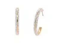 Bevilles Jewellery Yellow Stainless Steel Crystal Pave Hoop Earrings offer