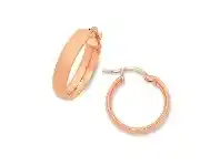 Bevilles Jewellery 9ct Rose Gold Silver Infused Hoop Earrings- 4mm offer