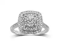 Bevilles Jewellery Martina Brilliant Illusion Solitaire Look Ring with 1/2ct of Diamonds in 9ct White Gold - L offer