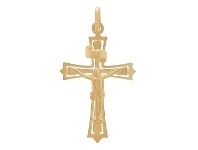 Bevilles Jewellery Cross Crucifix Pendant in 9ct Yellow Gold offer