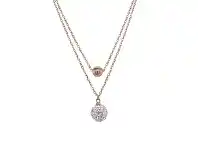 Bevilles Jewellery Rose Stainless Steel Crystal Ball Double Necklace offer