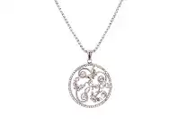 Bevilles Jewellery Stainless Steel Crystal Butterfly Disc Necklace offer