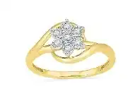 Bevilles Jewellery Brilliant Illusion Star Flower Ring with 0.10ct of Diamonds in 9ct Yellow Gold - Q offer