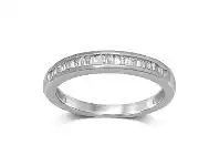Bevilles Jewellery 9ct White Gold 0.15ct Diamond Stackable Eternity Ring - Q offer